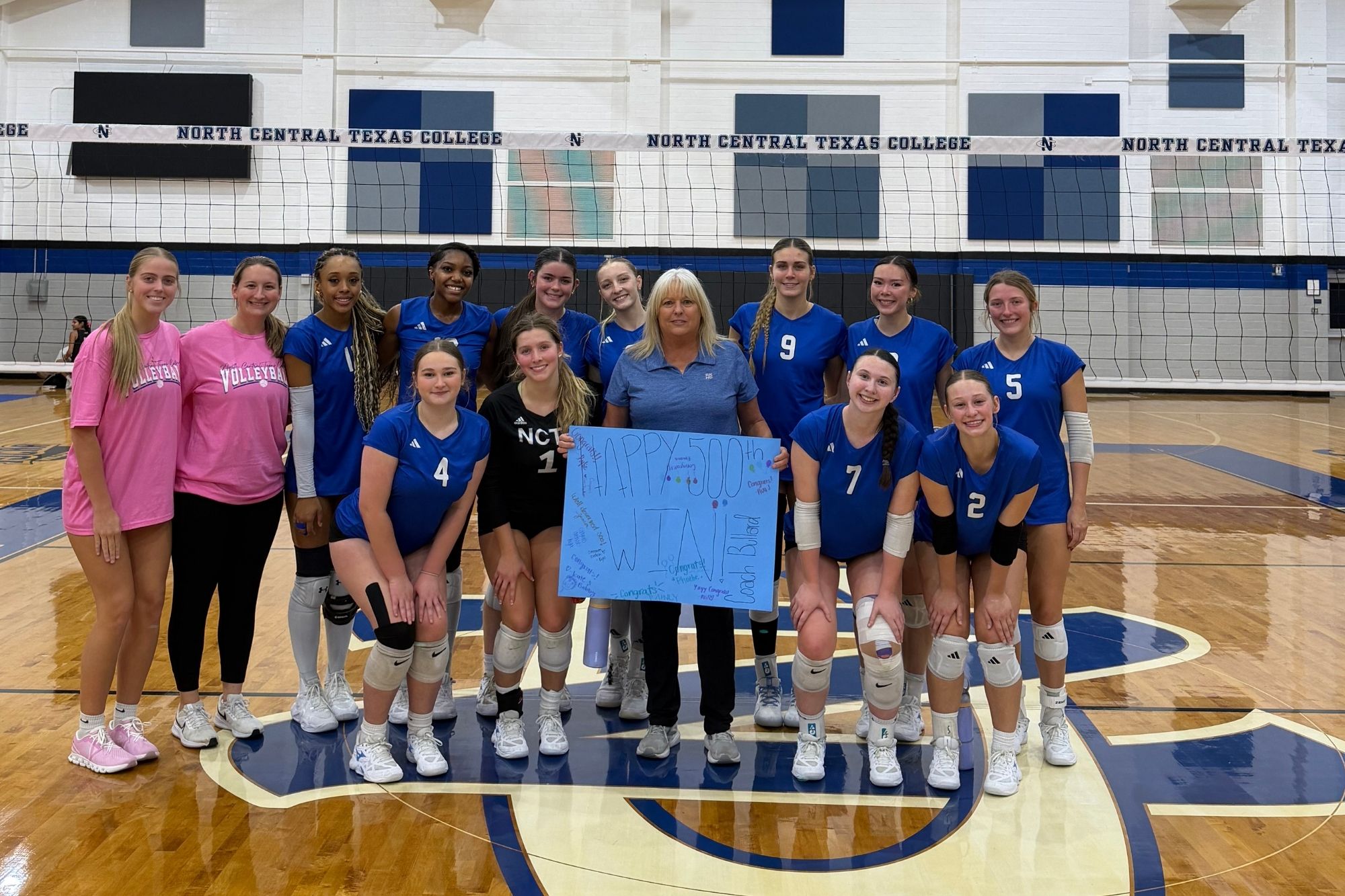 Coach Bullard 500 Wins team photo